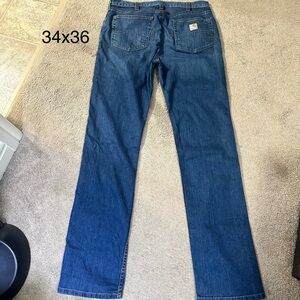 Carhartt Men's Straight Leg Dark Blue Denim Jeans, 34x36